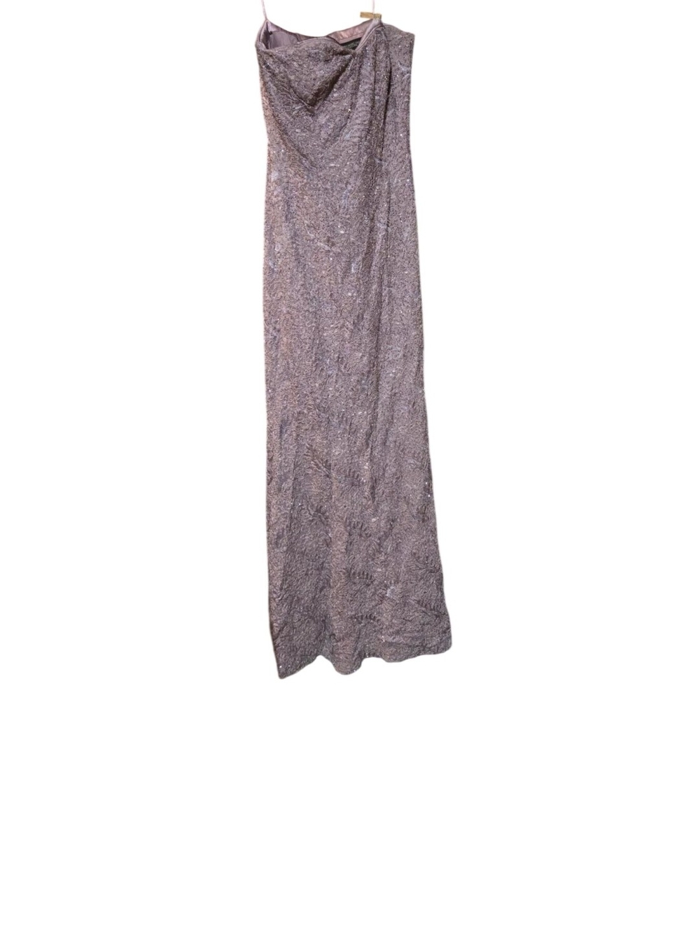Carmen Marc Valvo Lavender Sequin Cowl Neck Maxi Dress